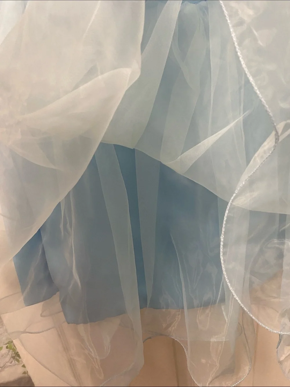Light Blue Girls' Party Dress with Crystal Accents
